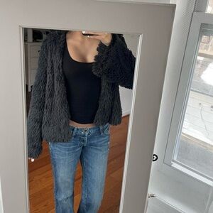 Xhilaration Charcoal Faux Fur Jacket